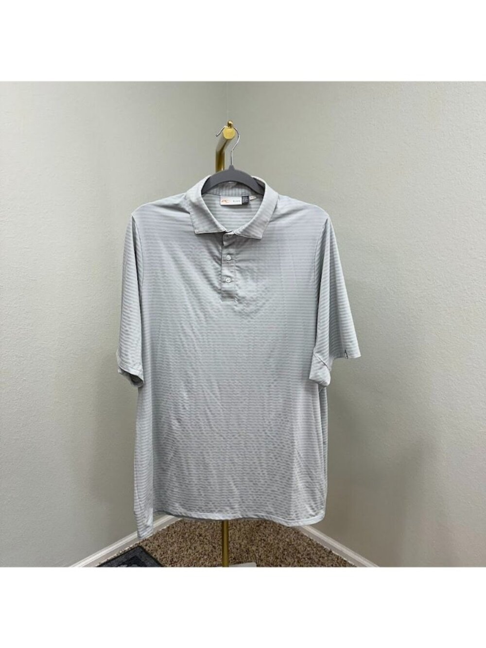 KJUS Lee Striped Technical Golf Polo Short Sleeve Shirt UPF+ 50 Mens Size 2XL
